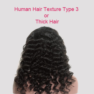 Human Hair Texture Type 3 or Thick or Coarse Hair